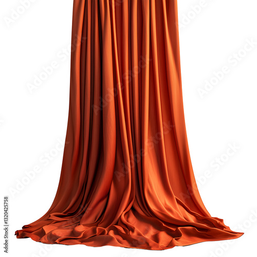 Wallpaper Mural 3D Render of Draped Burnt Orange Fabric Isolated on Transparent Background Torontodigital.ca