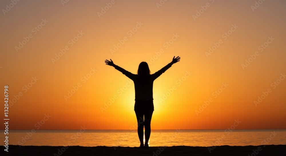 silhouette of a woman doing health Yoga in the morning silhouette of a woman doing health Yoga in the morning