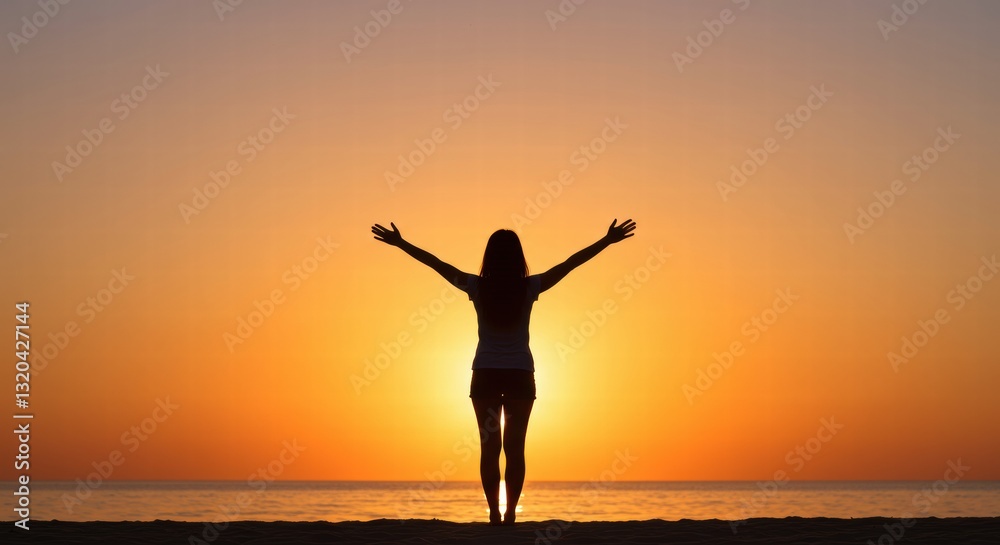 silhouette of a woman doing health Yoga in the morning silhouette of a woman doing health Yoga in the morning