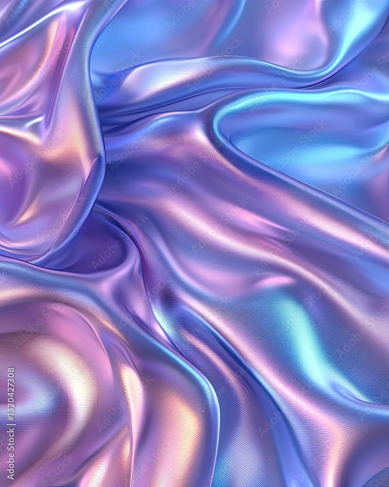 Obraz premium Colorful silk fabric with smooth textures showcasing a blend of pastel shades and elegant waves.