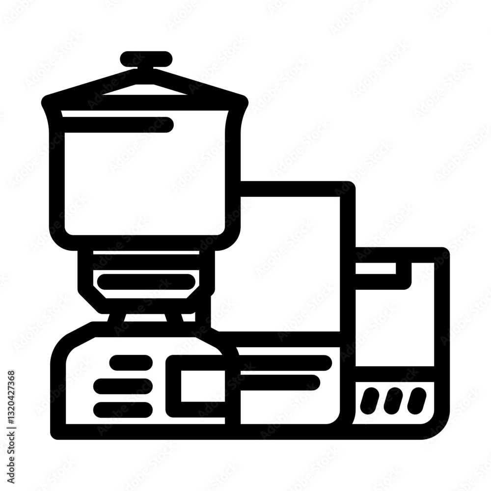trail gas burner stove line icon vector illustration trail gas burner stove line icon vector illustration