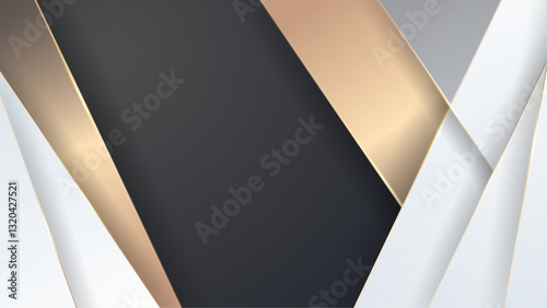 Abstract polygonal pattern luxury golden line vector illustration