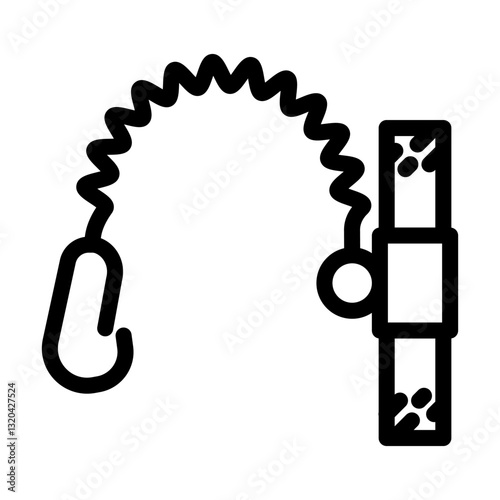 paddle leash water trip tourism line icon vector illustration