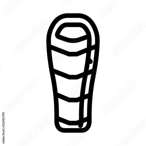 tapered sleeping bag line icon vector illustration