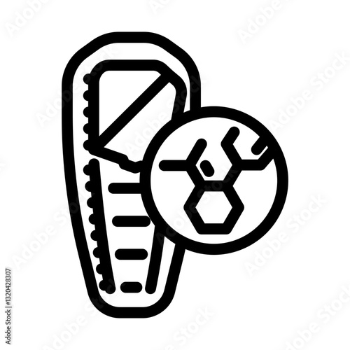 synthetic sleeping bag line icon vector illustration