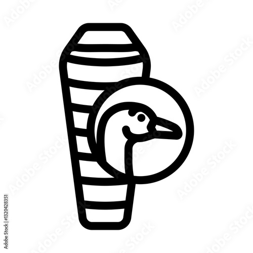 down sleeping bag goose line icon vector illustration
