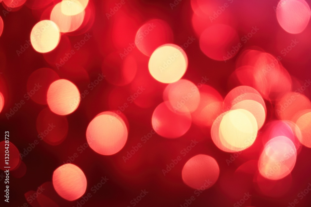 Shimmering Red Bokeh Background with Soft Light Circles
