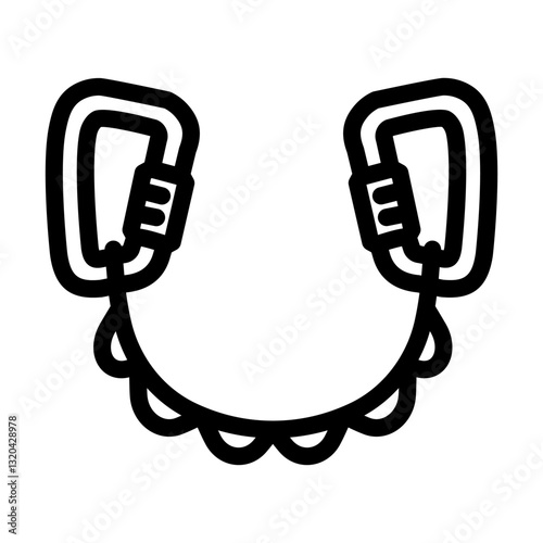 anchor system gear rock climbing line icon vector illustration