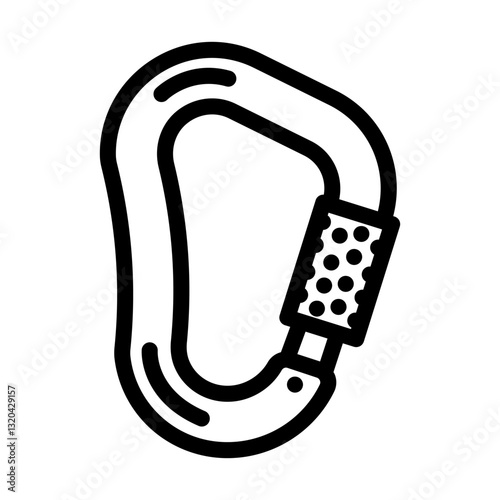 carabiners rock climbing line icon vector illustration