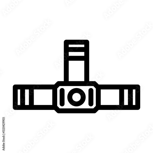 headlamp ultralight hiking line icon vector illustration