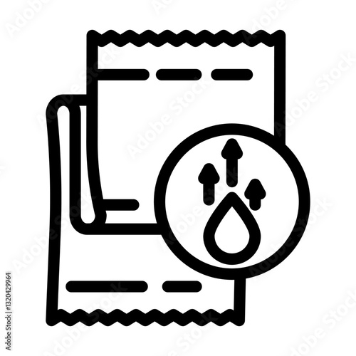 quick dry towel ultralight hiking line icon vector illustration