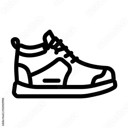 lightweight hiking boots ultralight hiking line icon vector illustration