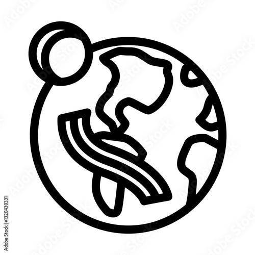 solar eclipse navigation geographical line icon vector illustration