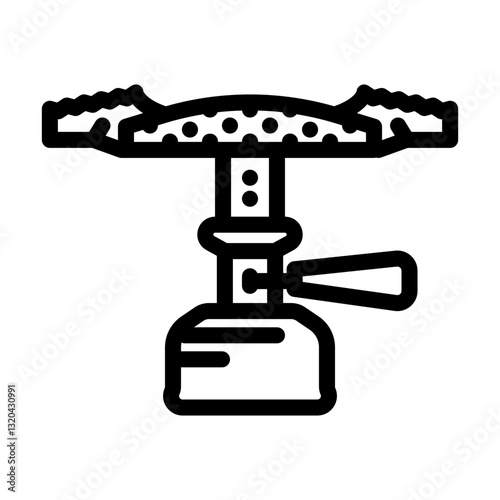butane gas burner stove line icon vector illustration