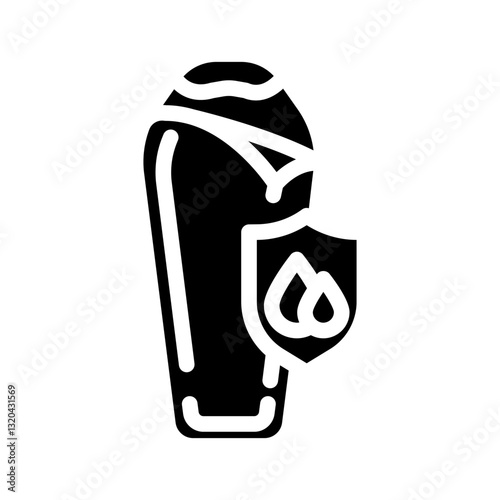 water resistant sleeping bag glyph icon vector illustration