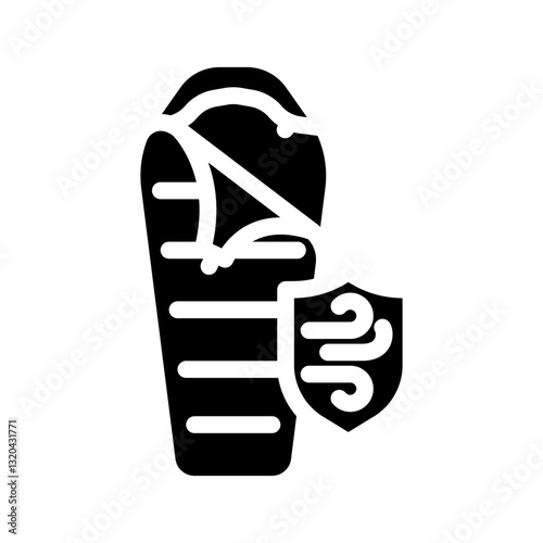 compression bag sleeping bag glyph icon vector illustration