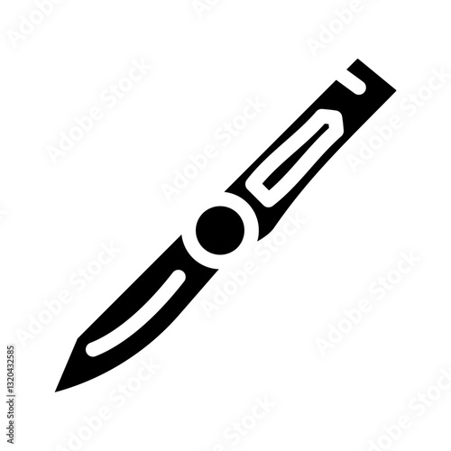 knife foldable rock climbing glyph icon vector illustration