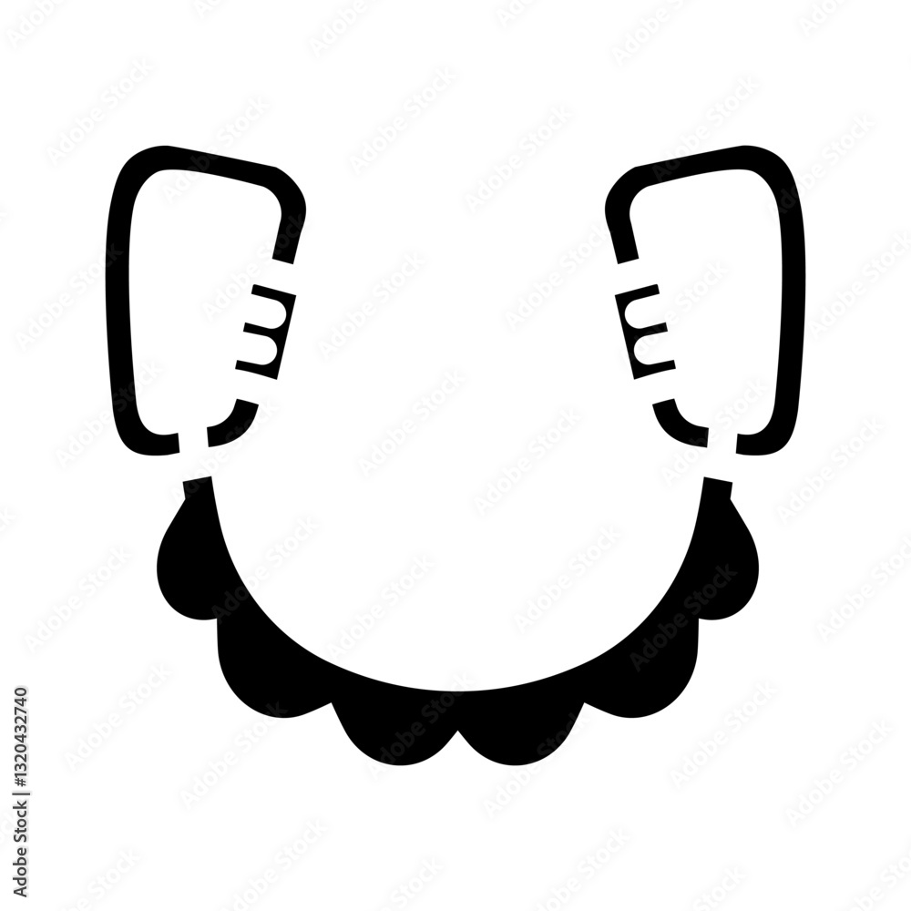 Fototapeta premium anchor system gear rock climbing glyph icon vector illustration