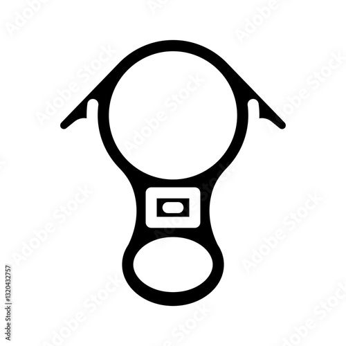 rappel device rock climbing glyph icon vector illustration