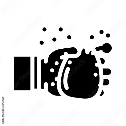 chalk rock climbing glyph icon vector illustration