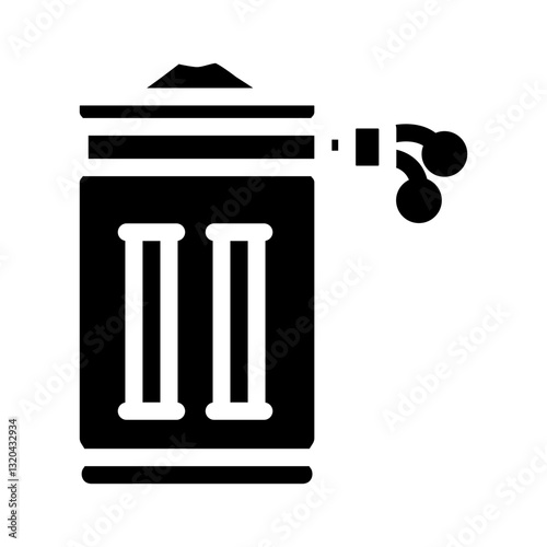 chalk bag rock climbing glyph icon vector illustration