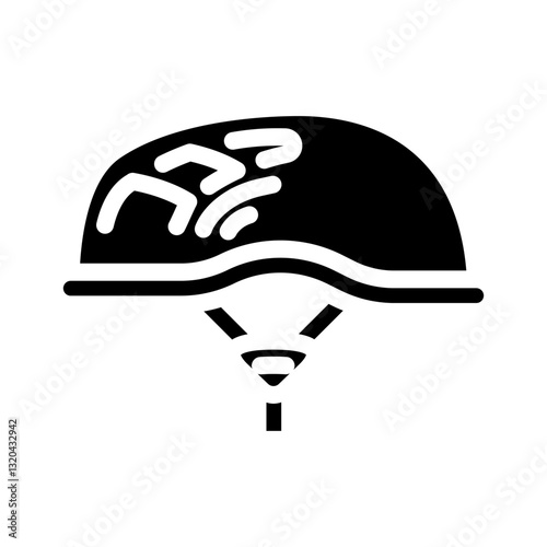 helmet rock climbing glyph icon vector illustration