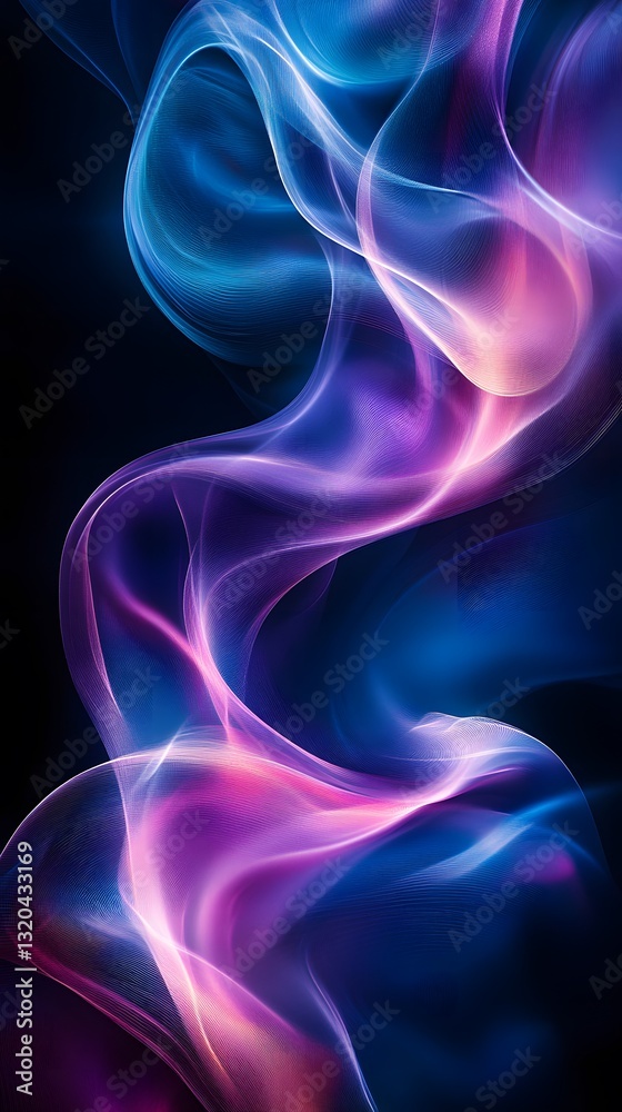 abstract smoke in vibrant blue and purple colors against dark background abstract smoke in vibrant blue and purple colors against dark background