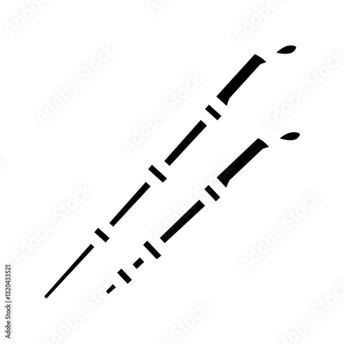 trekking poles ultralight ultralight hiking glyph icon vector illustration
