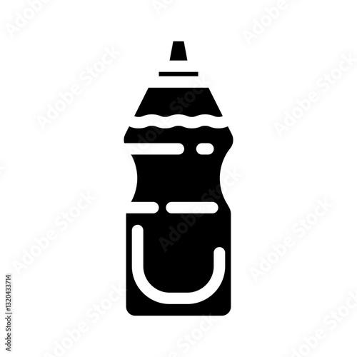 collapsible water bottle ultralight trekking glyph icon vector illustration