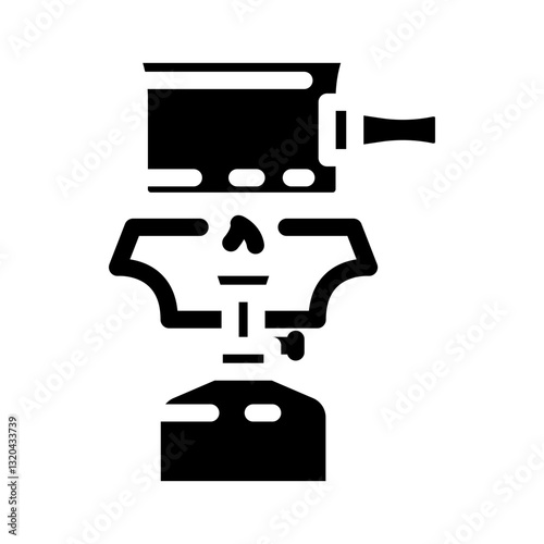 compact camping stove ultralight trekking glyph icon vector illustration