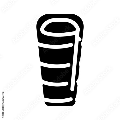 sleeping bag ultralight trekking glyph icon vector illustration