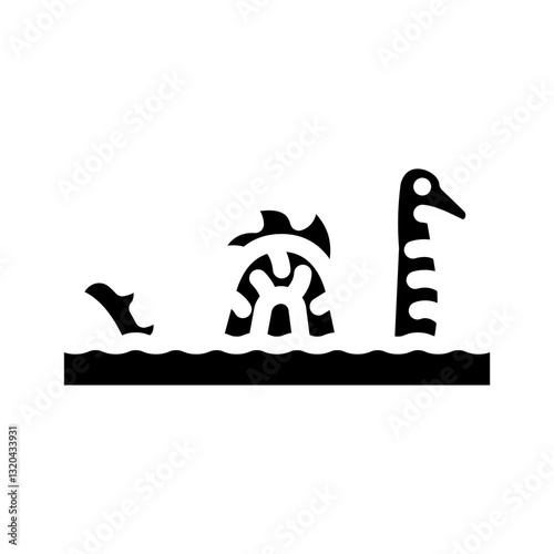 sea monster mythological representation glyph icon vector illustration