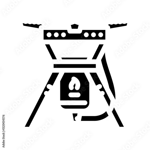 propane gas burner stove glyph icon vector illustration