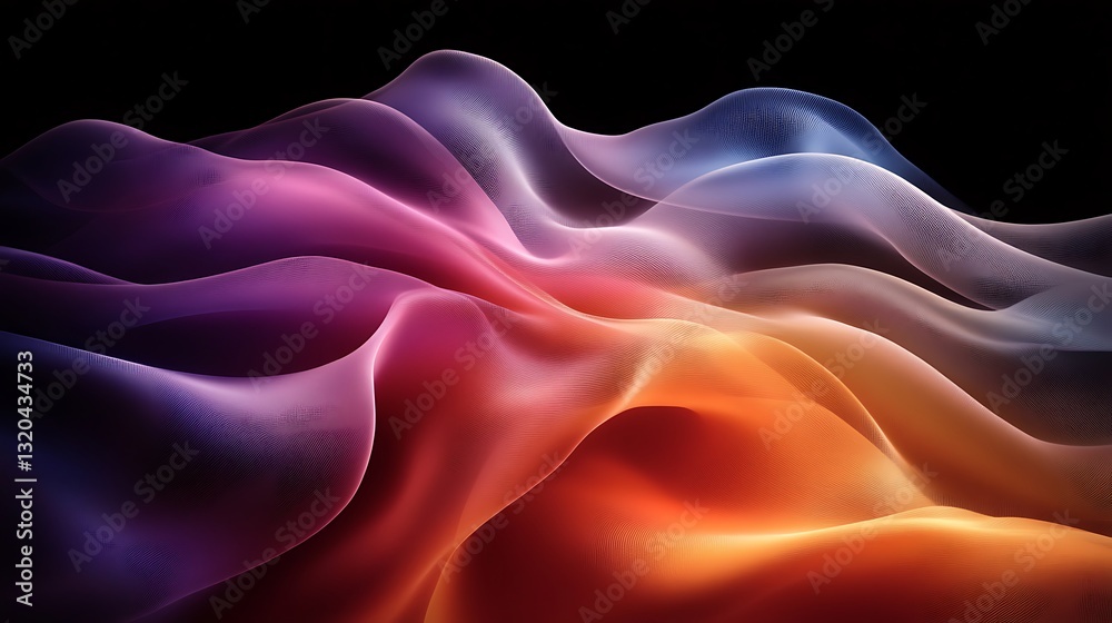 Obraz premium Abstract Colorful Waves Vibrant Swirling Gradient Texture Background Digital Art