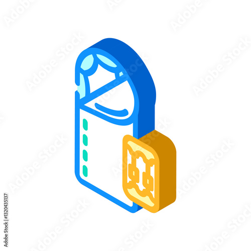 ultralightweight sleeping bag isometric icon vector illustration
