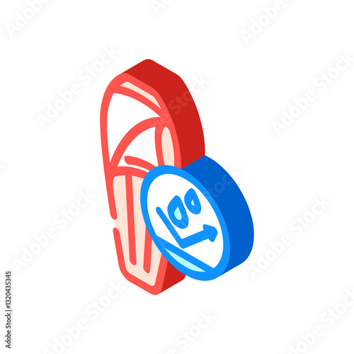 hydrophobic fluff sleeping bag isometric icon vector illustration