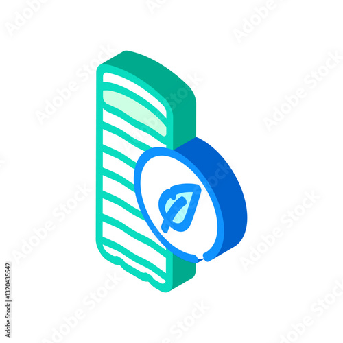 down sleeping bag duck isometric icon vector illustration