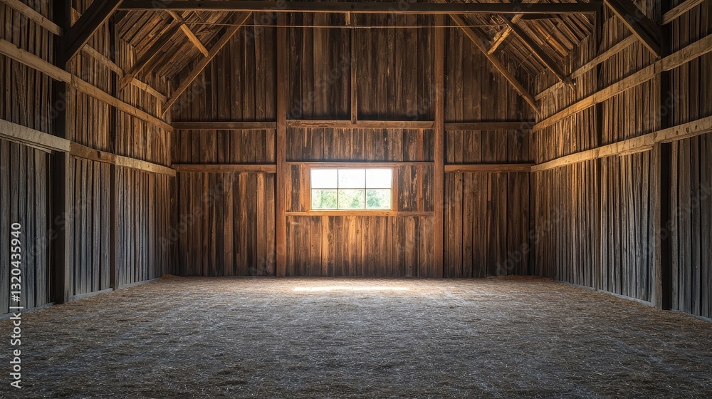 Empty rustic wooden barn interior with one window. Perfect for backgrounds, rural themes, or rustic designs. Empty rustic wooden barn interior with one window. Perfect for backgrounds, rural themes, or rustic designs.