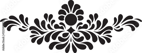 Ornamental Floral Border Vector, Vintage Flourish Design, Elegant Swirl Decoration