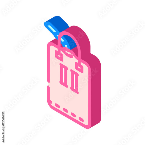 rope bag rock climbing isometric icon vector illustration
