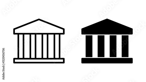 Bank icon vector. Bank sign and symbol, museum, university