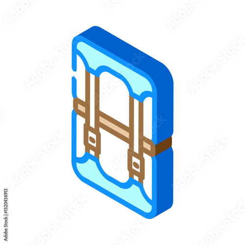 compression sack ultralight hiking isometric icon vector illustration