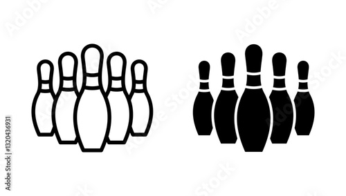 Bowling icon vector. bowling ball and pin sign and symbol.