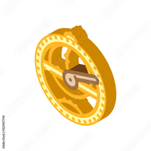 astrolabe geographical discoveries isometric icon vector illustration
