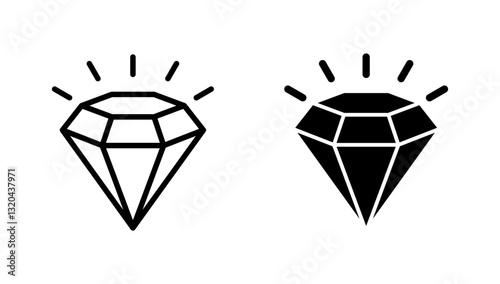 Diamond icon vector. diamond gems sign and symbol