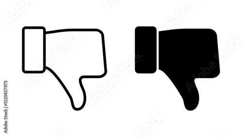 Dislike icon vector. dislike sign and symbol. Hand with thumb down