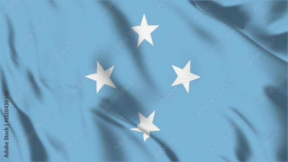 Realistic Micronesia Flag Flying waving in wind Animation HD video Realistic Micronesia Flag Flying waving in wind Animation HD video
