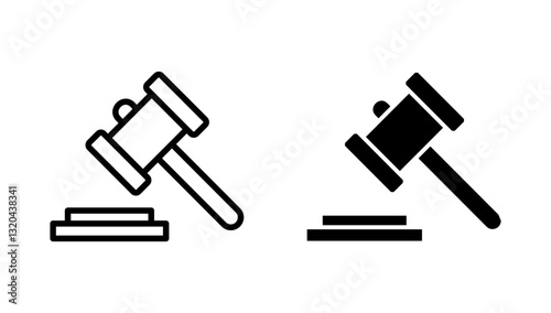 Gavel icon vector. judge gavel sign and symbol. law icon. auction hammer