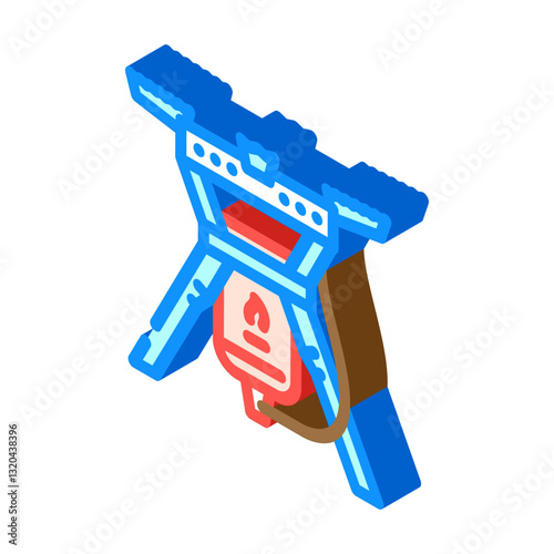 propane gas burner stove isometric icon vector illustration