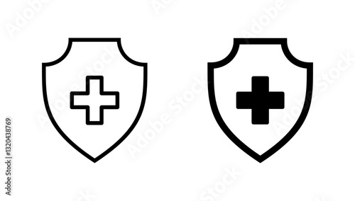 Health insurance icon vector. Insurance health document sign and symbol